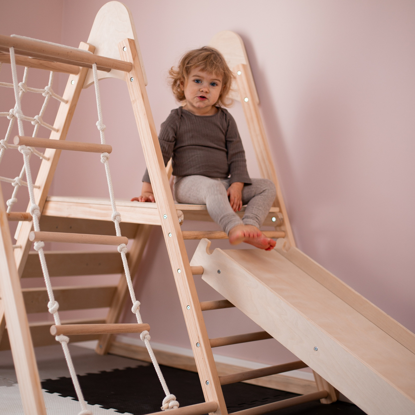 Hjemme-legeplads i træ XL 5in1