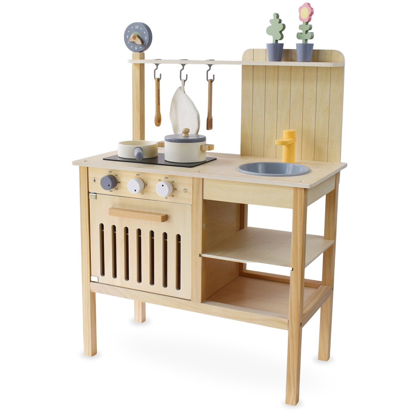 Havekøkken i træ med tilbehør - naturlig boho