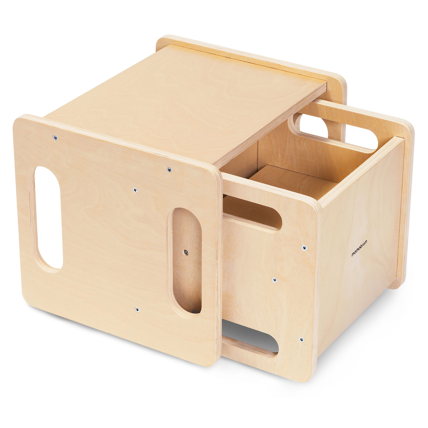 Træbord og stol med trædestensfunktion – et multifunktionelt Montessori-sæt til børn