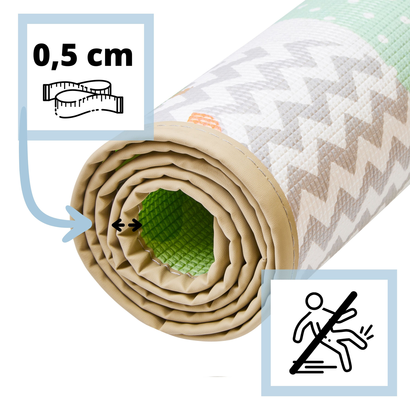 Dobbeltsidet skummåtte - skov på en bakke / solskinsby