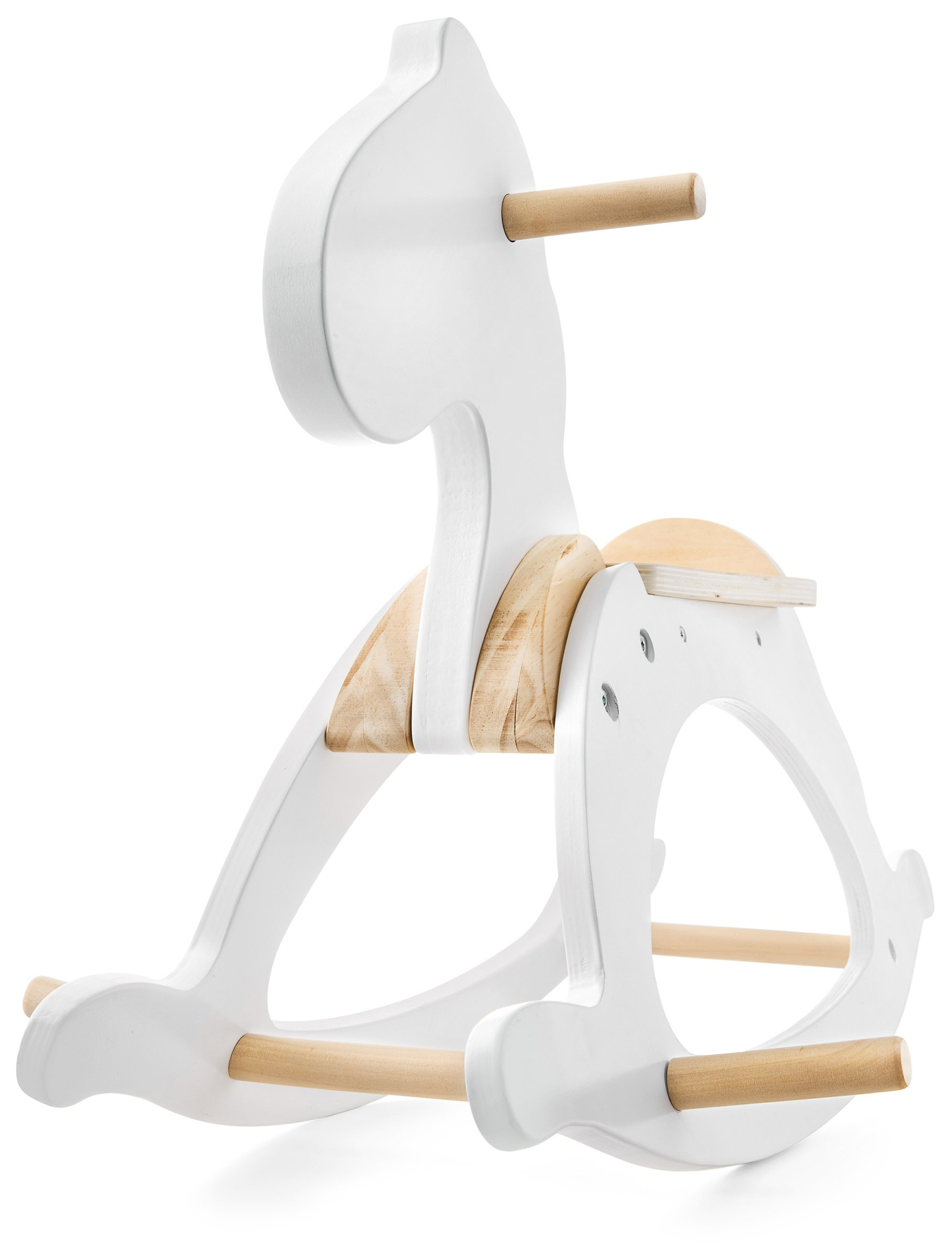 Gyngehest i træ - hvid - fra 12 måneder.