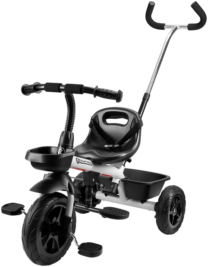 HyperMotion TOBI VECTOR trehjulet cykel - evigt oppustelige hjul + skubbebøjle. Farve: lysegrå.