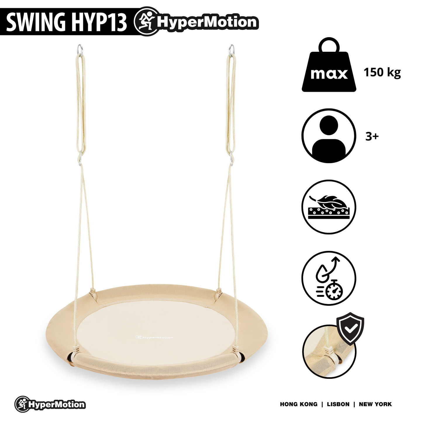 HyperMotion storkerede-gynge - 100 cm i diameter, boho-beige farve
