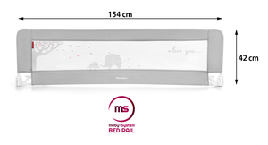 Sikkerhedsbarriere til sengen - sengegavl - grå