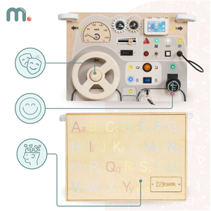 Montessori-legeplade i træ til små børn - bilens instrumentbræt