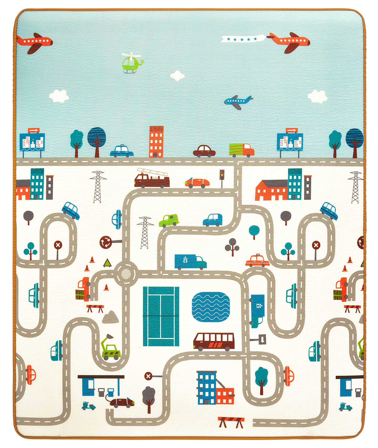 Dobbeltsidet skummåtte XXL - rulle 2 CM (vej og zigzags)