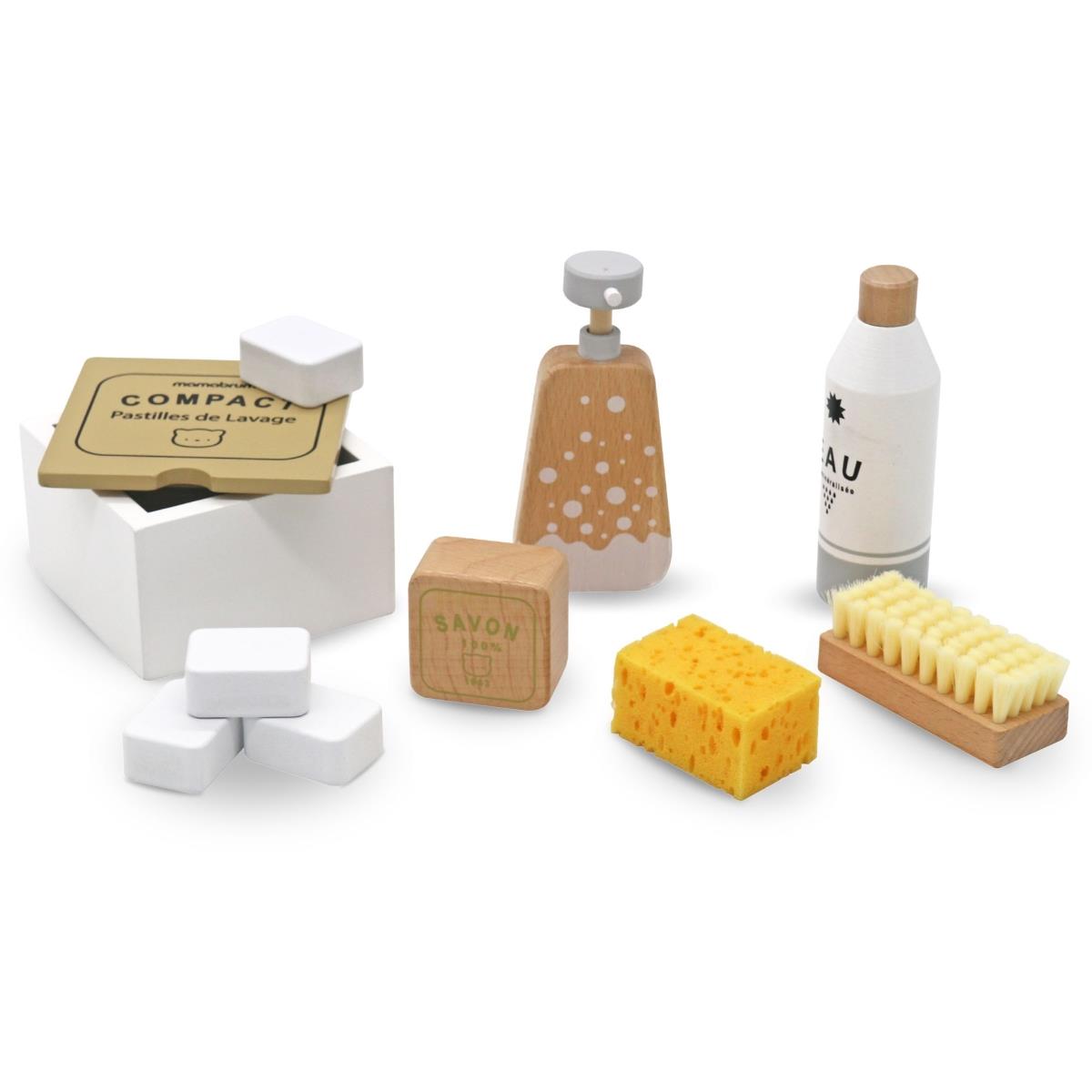 Rengøringssæt i træ til børn - 10 dele