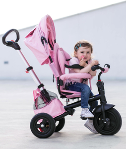 Tobi Velar trehjulet cykel + regnfolie - pink