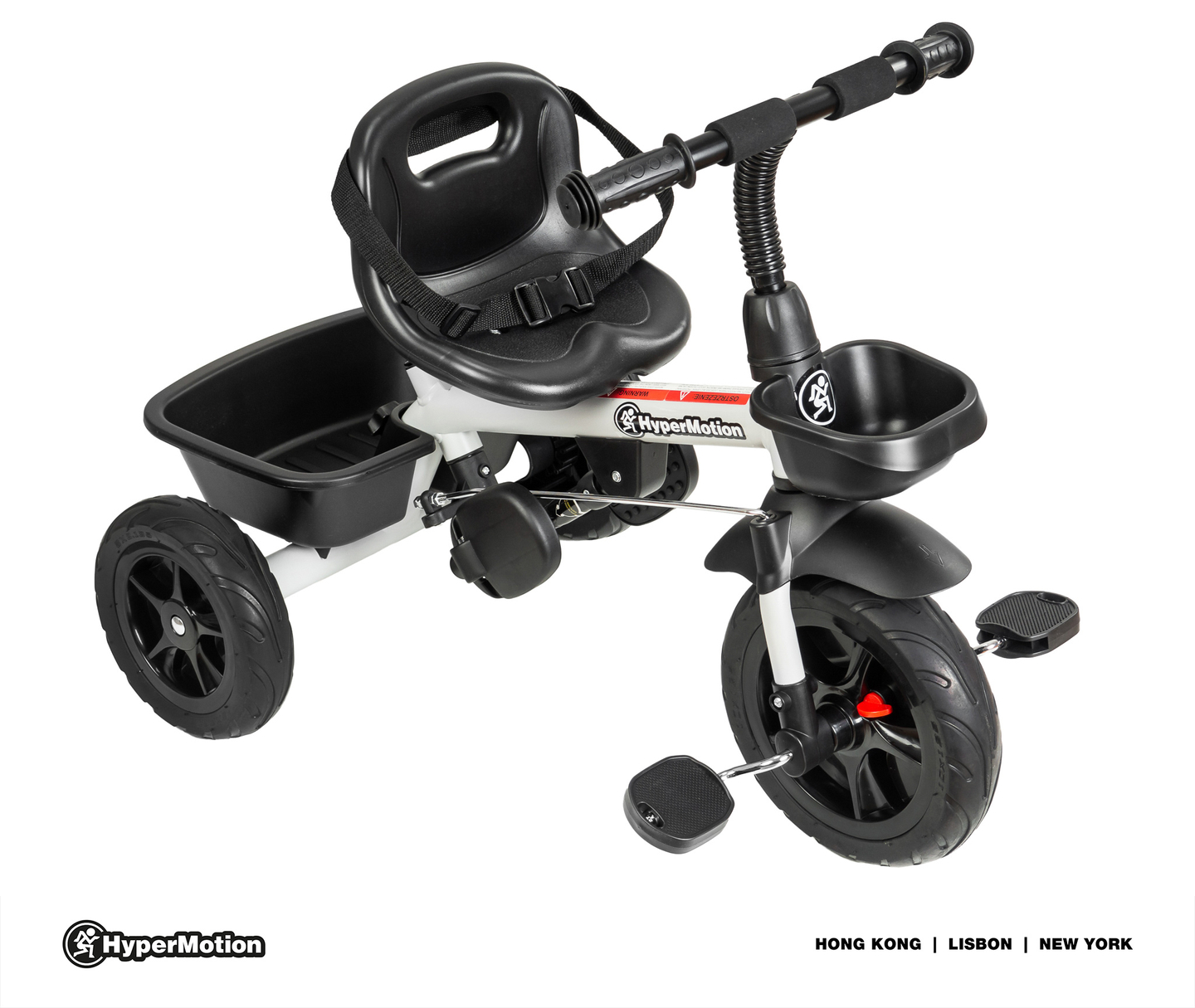 HyperMotion TOBI VECTOR trehjulet cykel - evigt oppustelige hjul + skubbebøjle. Farve: lysegrå.