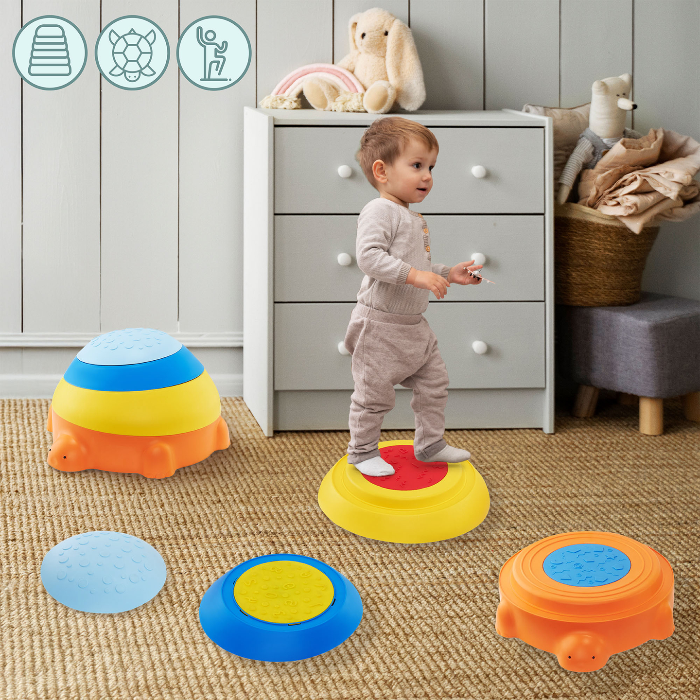 Sansesti til børn - Farverig skildpadde