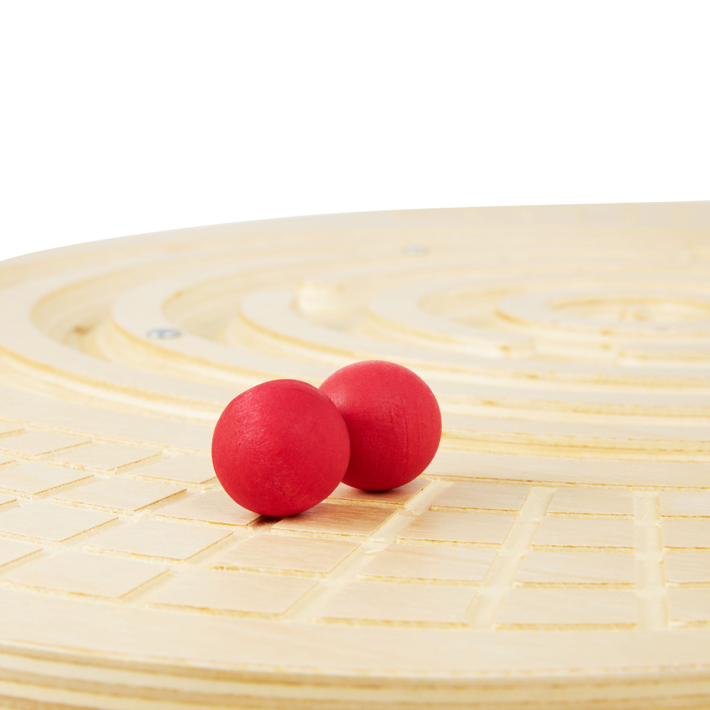 Balancebræt i træ med labyrint og bolde - balancevippe