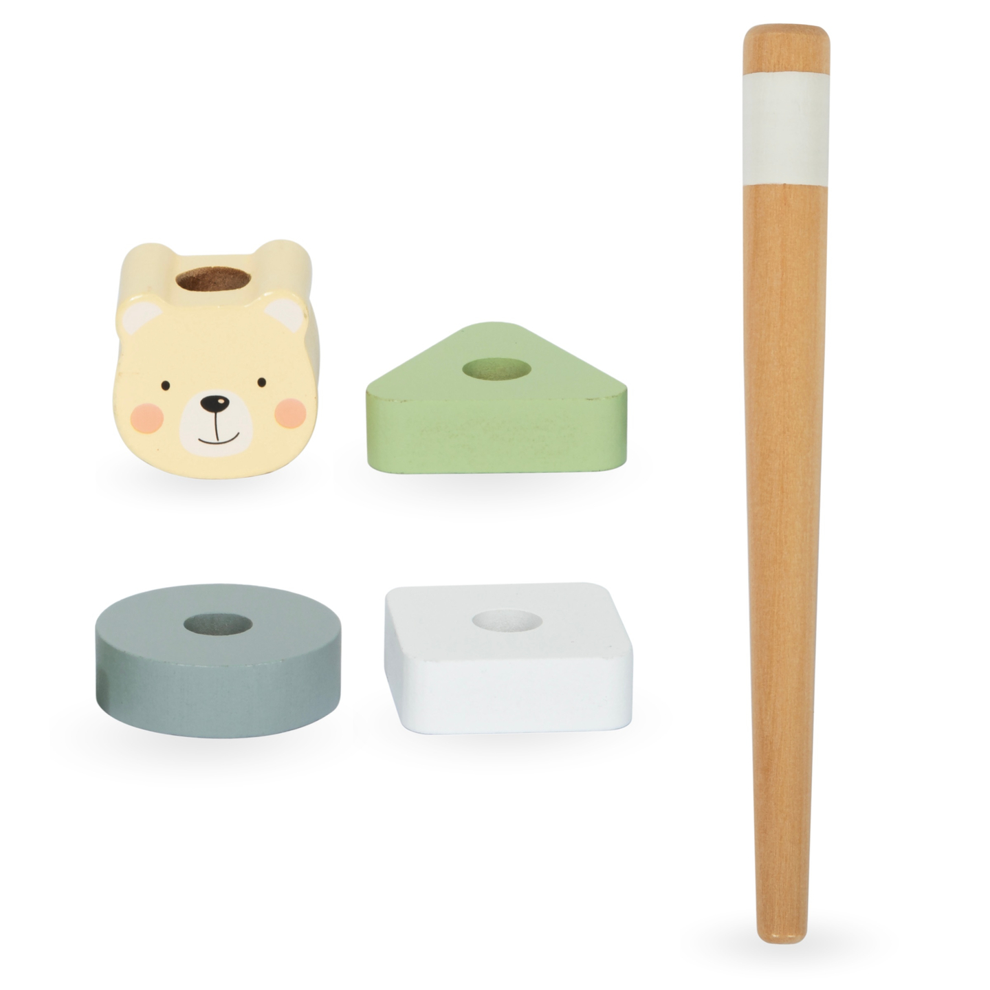 Pædagogisk 7-i-1 musikbord i træ med bækkener og gong - vild jungle