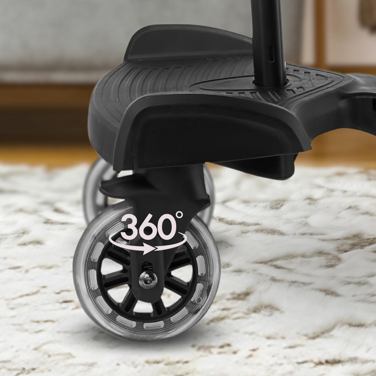 Barnevognsforlænger med justerbart sæde og universelt fastgørelsessystem - Moby-System BUGGY2GO