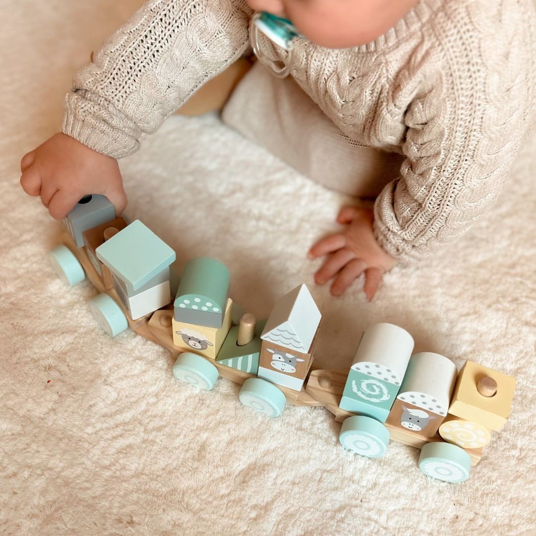 Trætog med klodser til en dreng - Farm