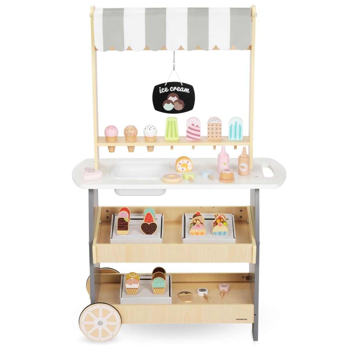 Isbar i træ på hjul - isvogn