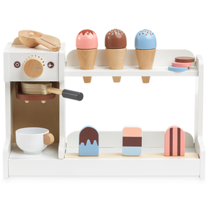 Isbar i træ med kaffemaskine - kaffebar med tilbehør