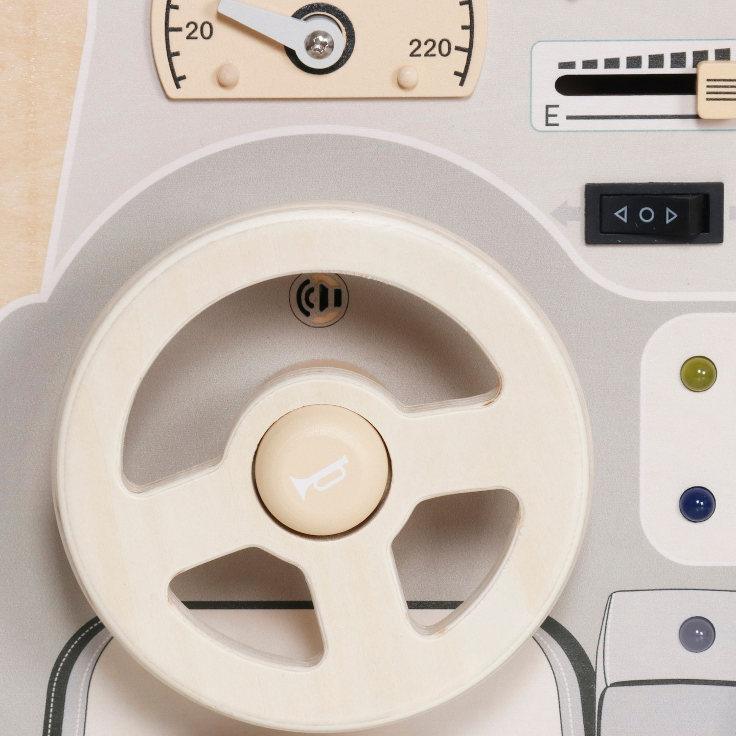 Montessori-legeplade i træ til små børn - bilens instrumentbræt