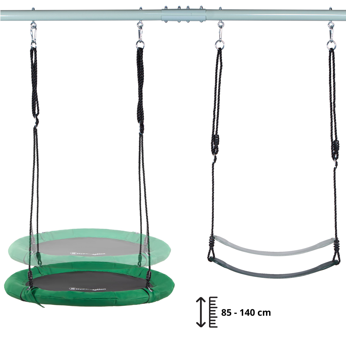 Dobbelt havegynge med stel og reb - sæde og storkerede