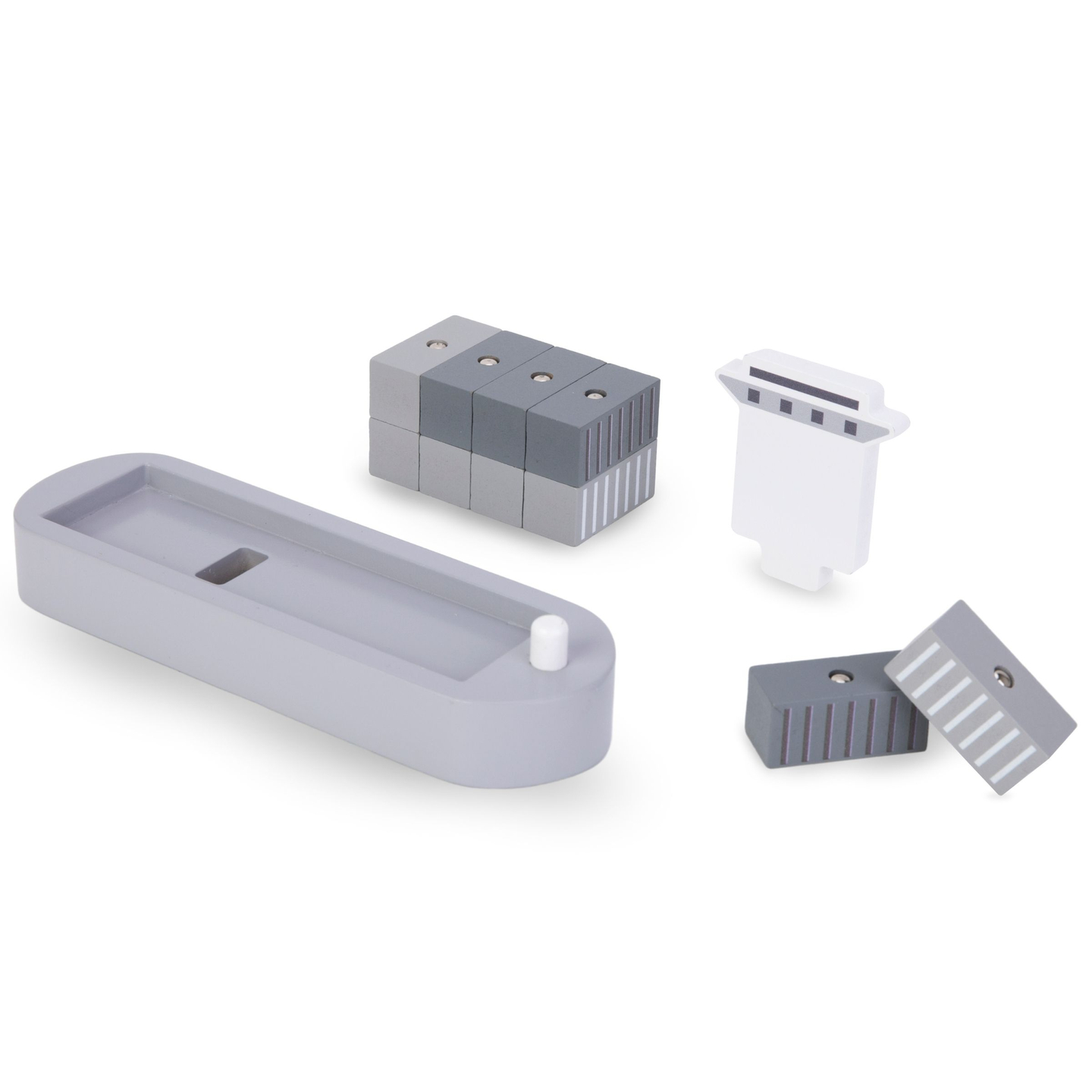 Mobil havnekran med magnetspil og tilbehør - sæt i træ