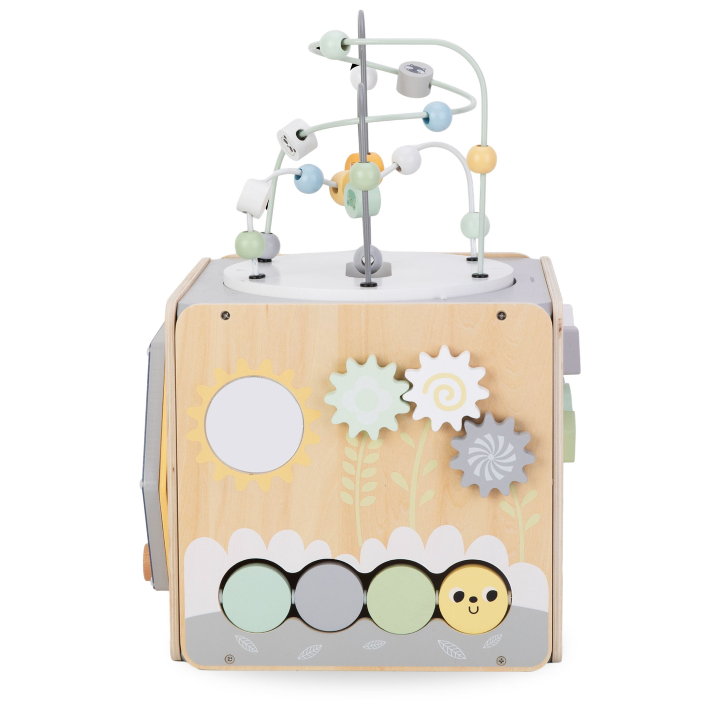 Stor aktivitetsterning i træ med løkke - Montessori