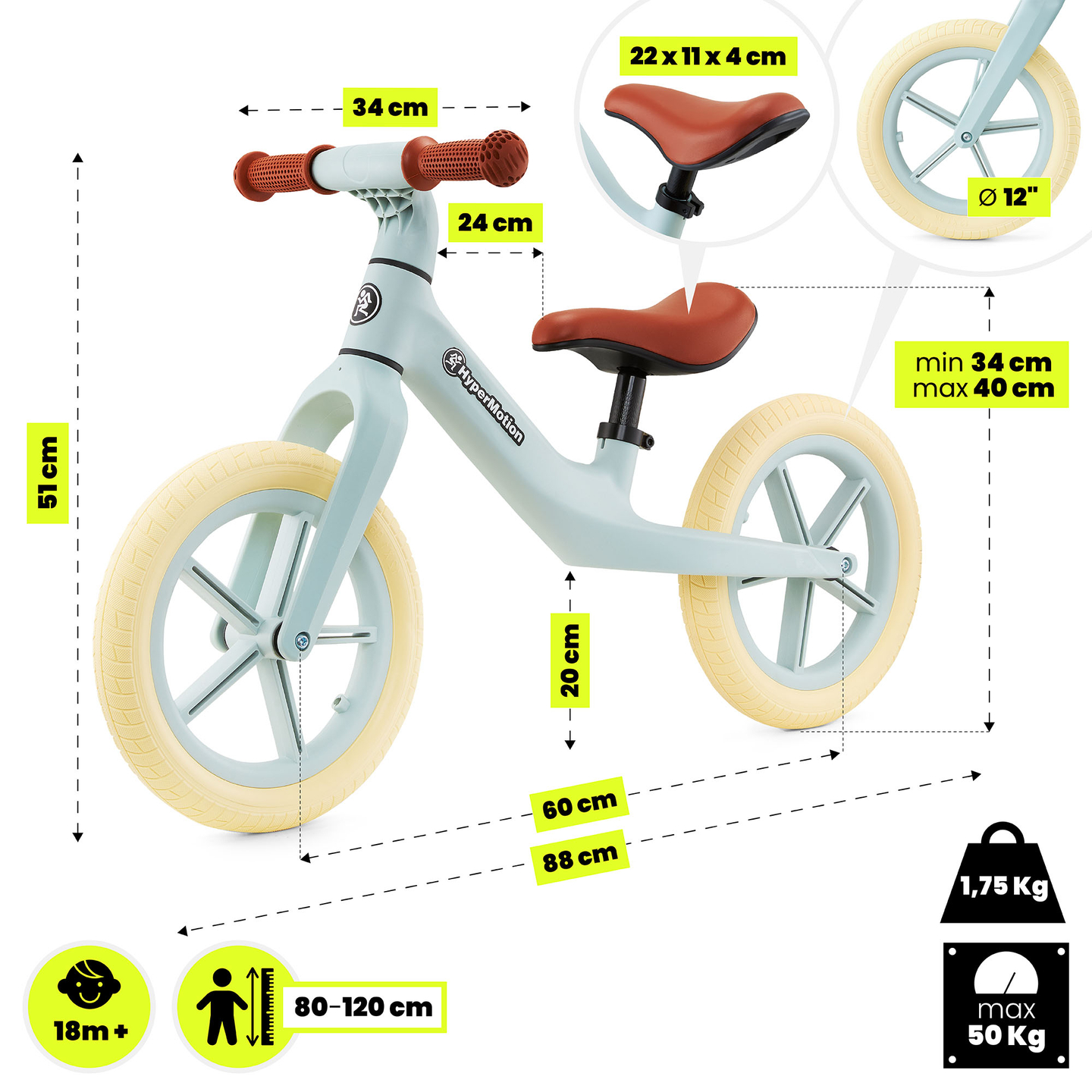 HyperMotion Marcelo cross country-cykel til børn - nylavet