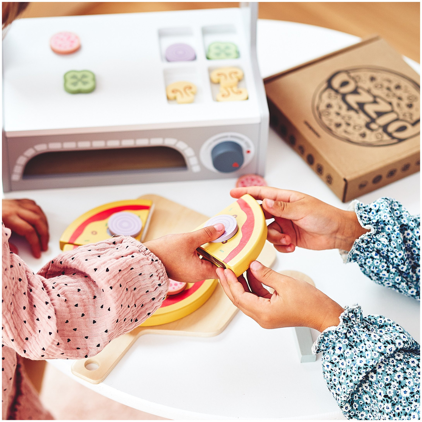 Pizzabagesæt i træ