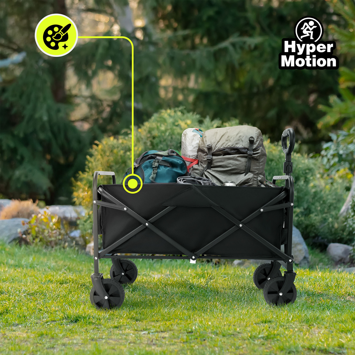 HyperMotion foldbar strandkørestol - sort, 80 kg