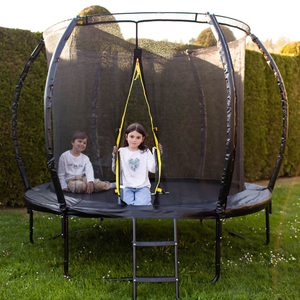 HyperMotion børnehavetrampolin - 244 cm 8FT - med stige og indvendigt net - til hjem og have