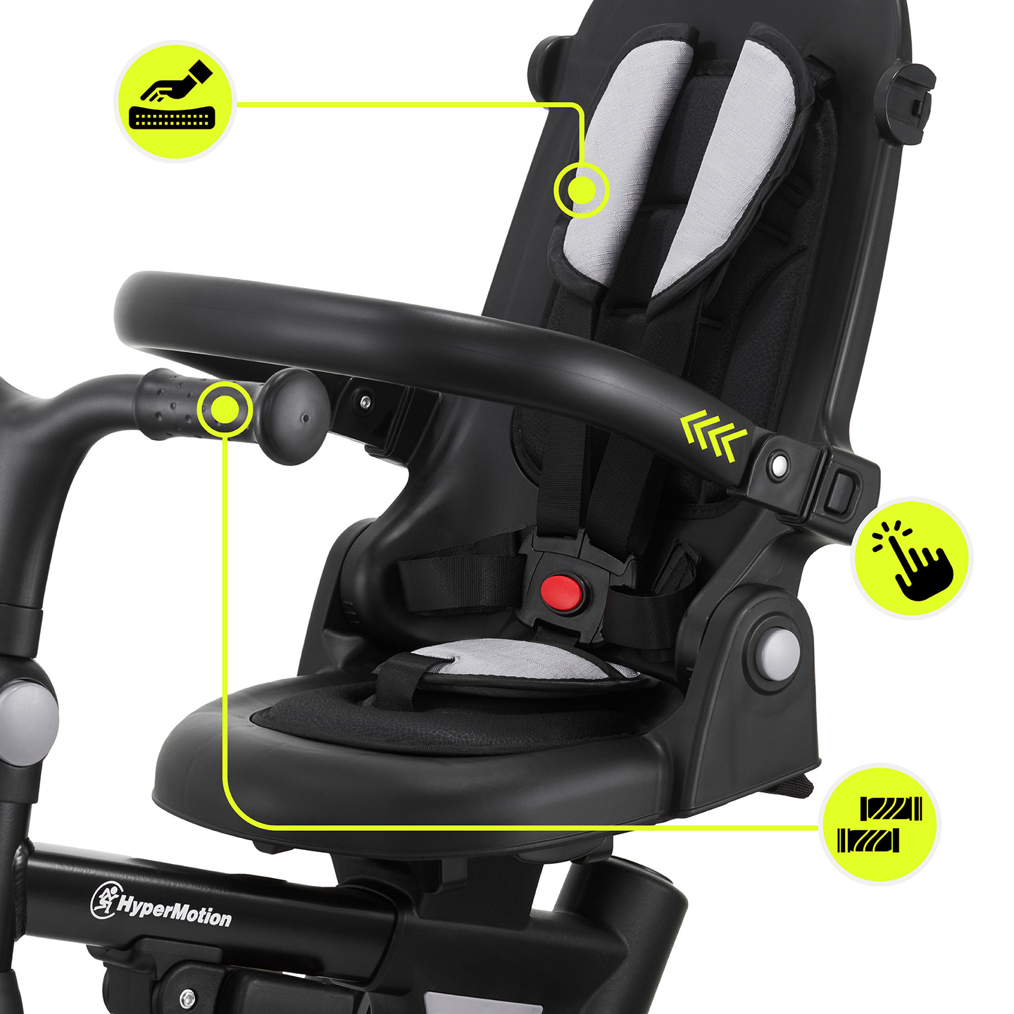 8-i-1 multifunktionel trehjulet cykel TOBI FOREST - grå
