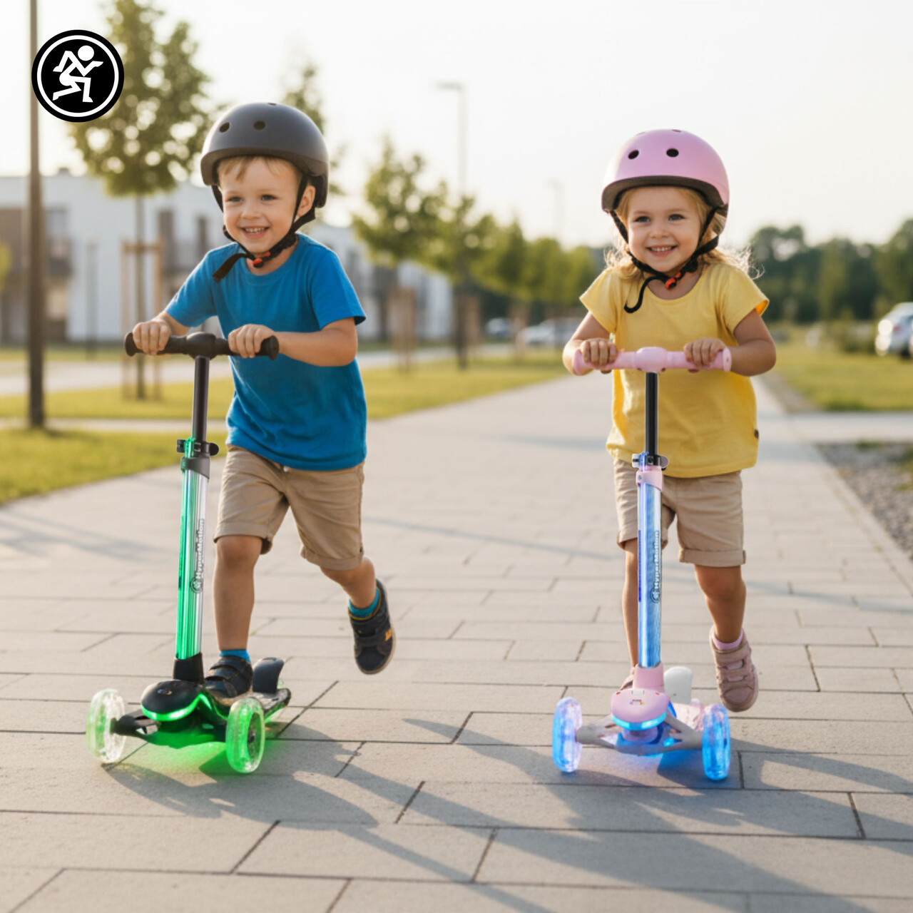 HyperMotion BECKY balanceløbehjul - RGB LED-belysning, sort