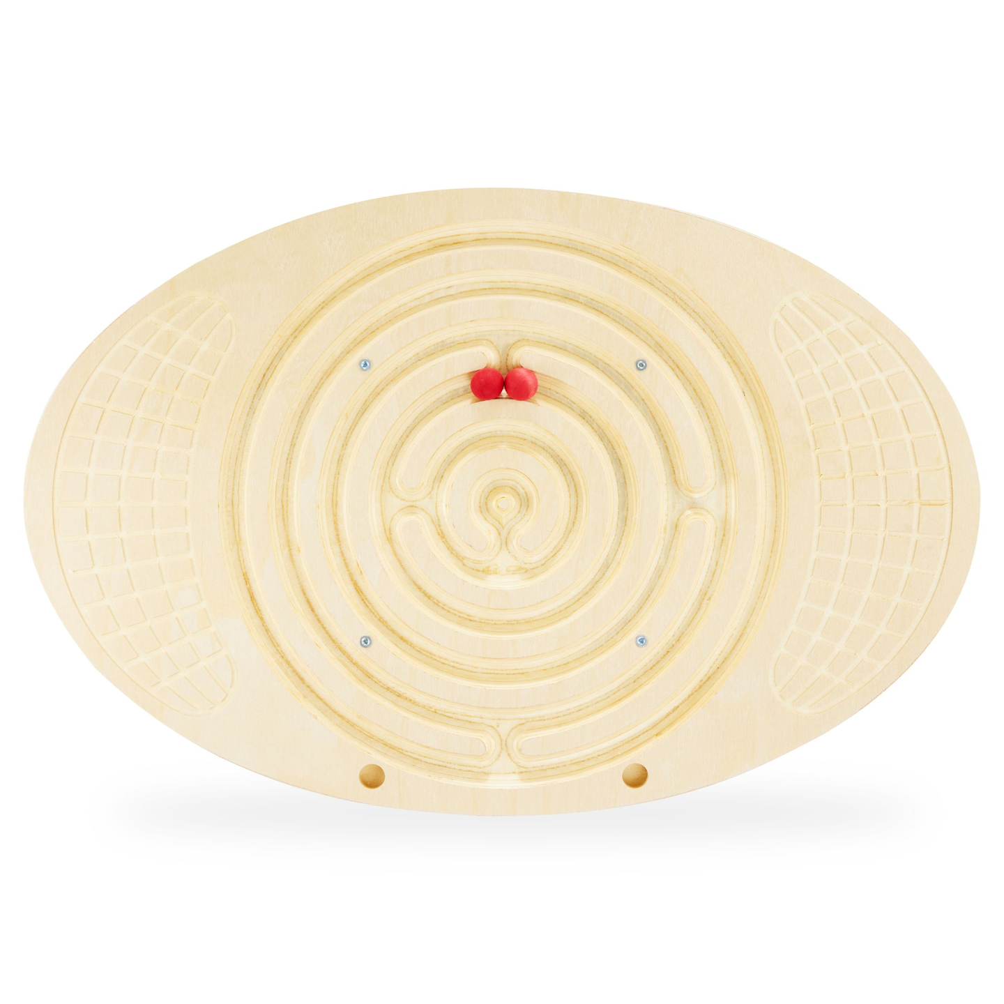 Balancebræt i træ med labyrint og bolde - balancevippe