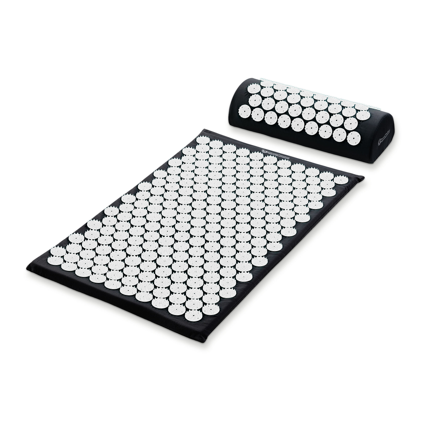 Akupressurmåtte med pude og betræk - 72 cm HyperMotion sort og hvid