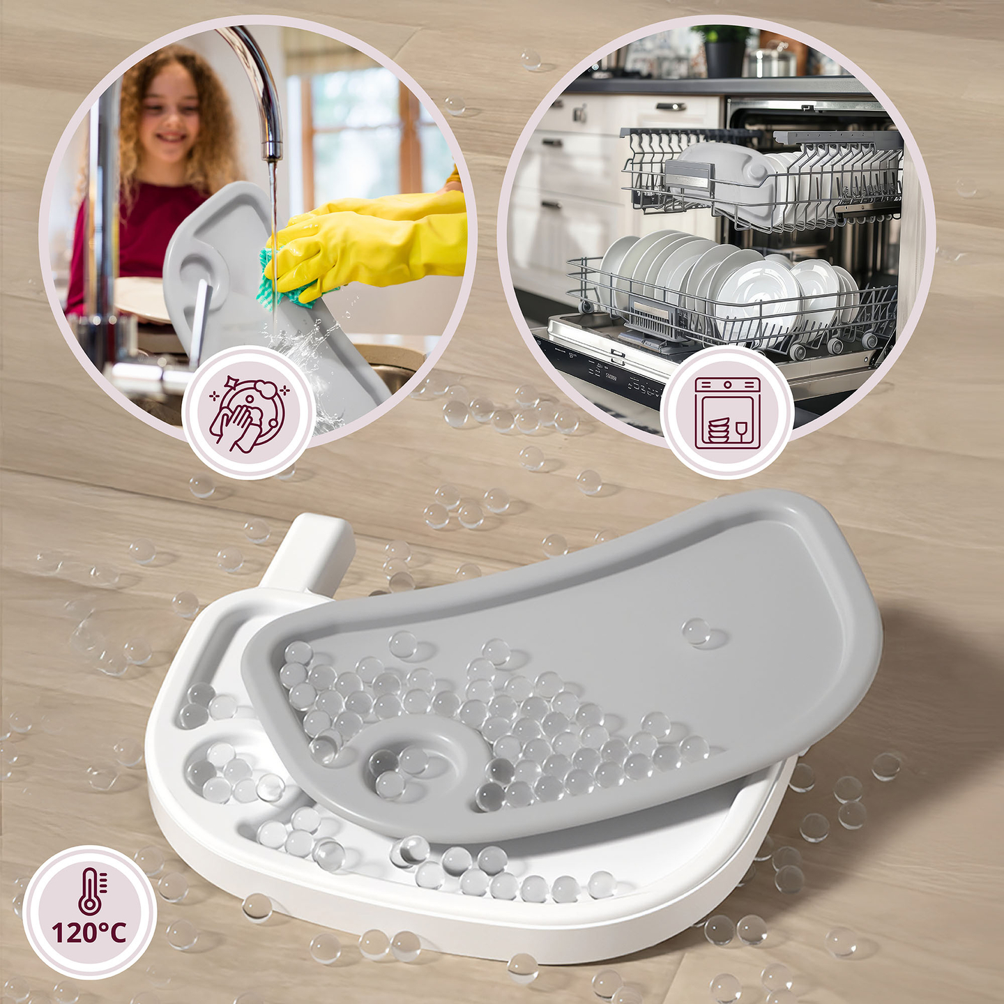 Moby-System Magnolia 2-i-1 justerbar højstol - grå