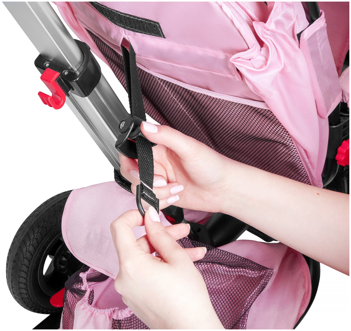 Tobi Velar trehjulet cykel + regnfolie - pink