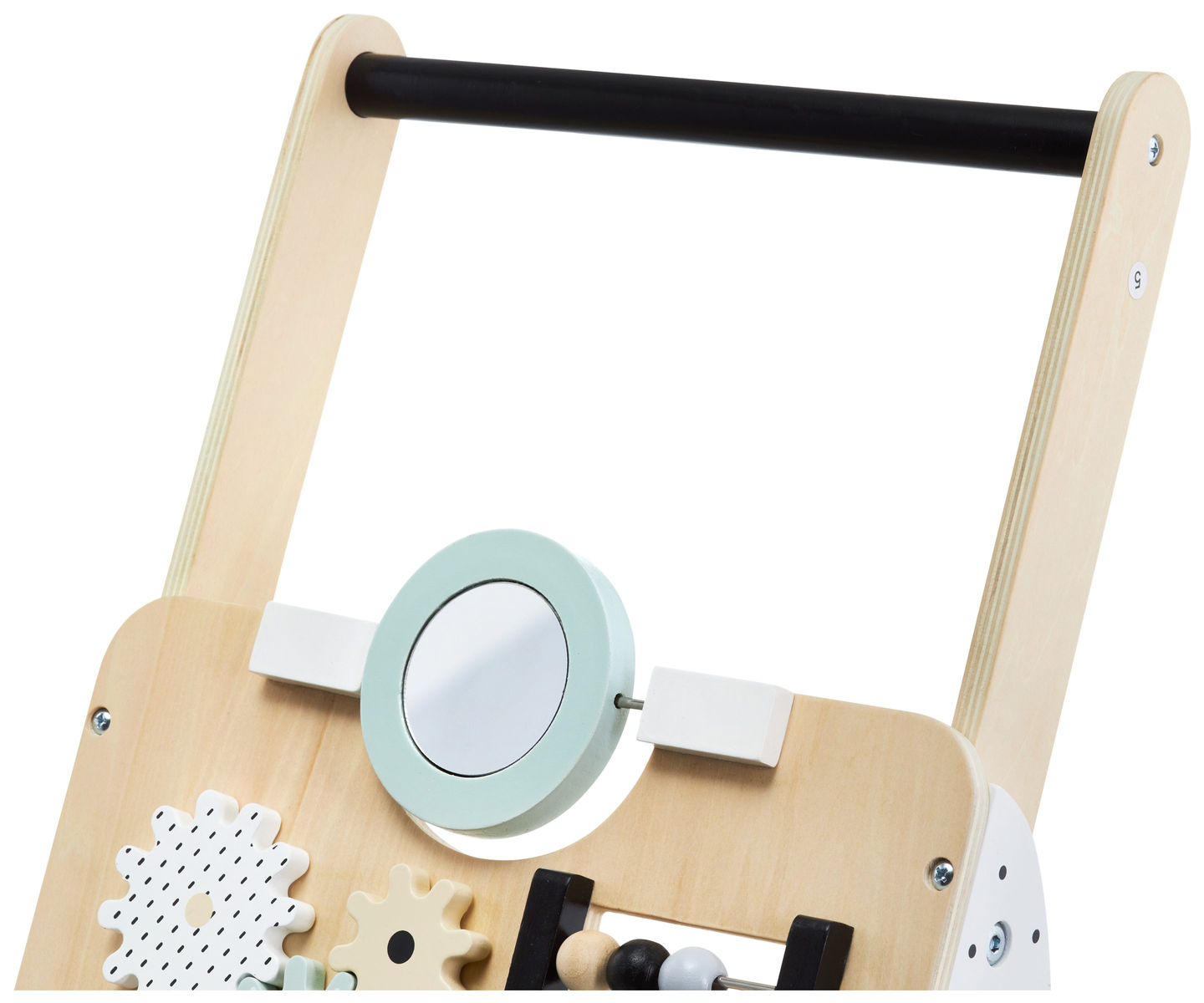 Træ, pædagogisk babywalker / klapvogn - manipulerende bræt