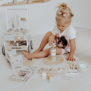 Montessori pædagogisk æske til små børn - 6 legetøj