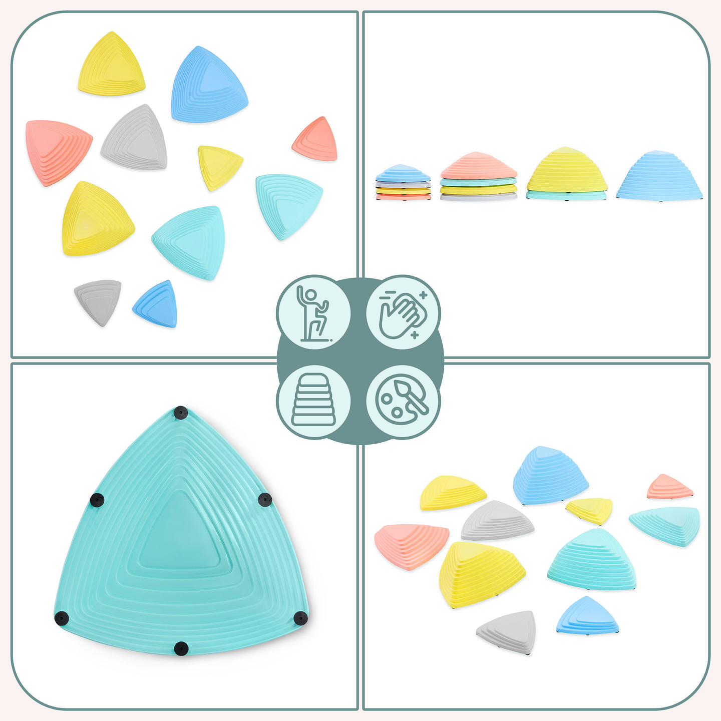 Farvede balanceringssten - 11 stk