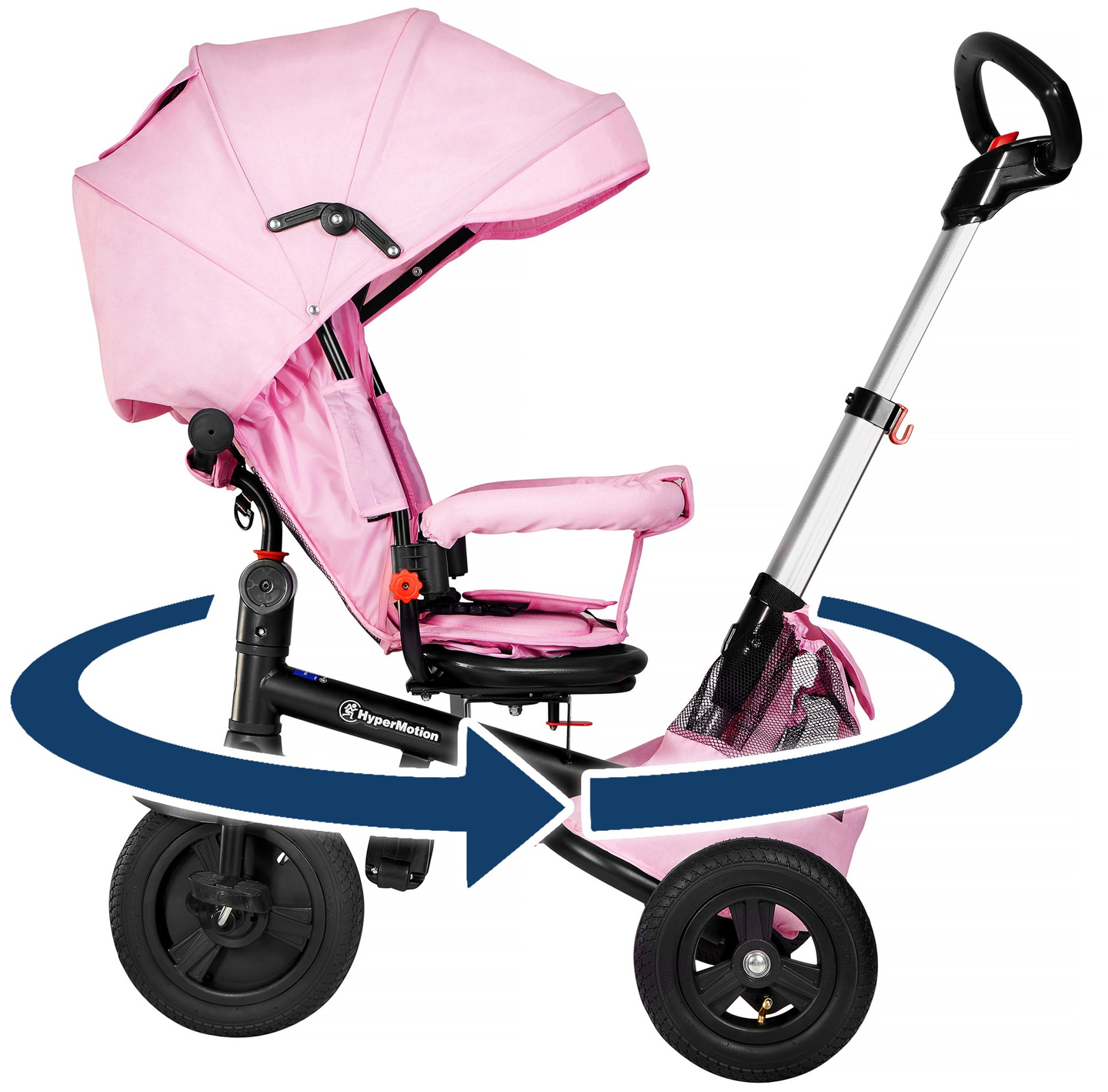 Tobi Velar trehjulet cykel + regnfolie - pink