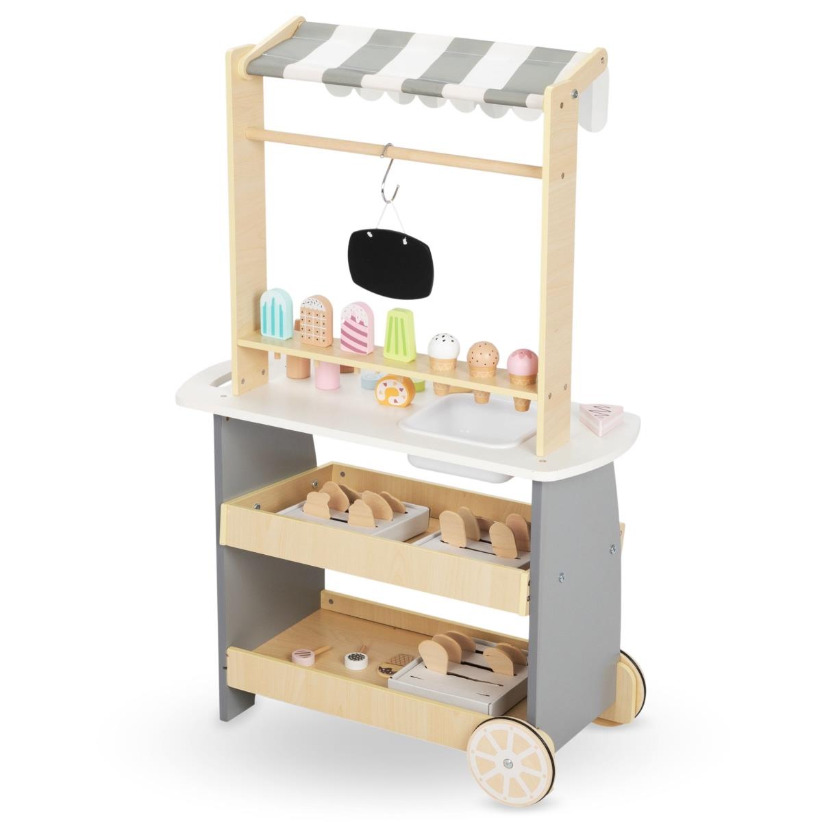 Isbar i træ på hjul - isvogn