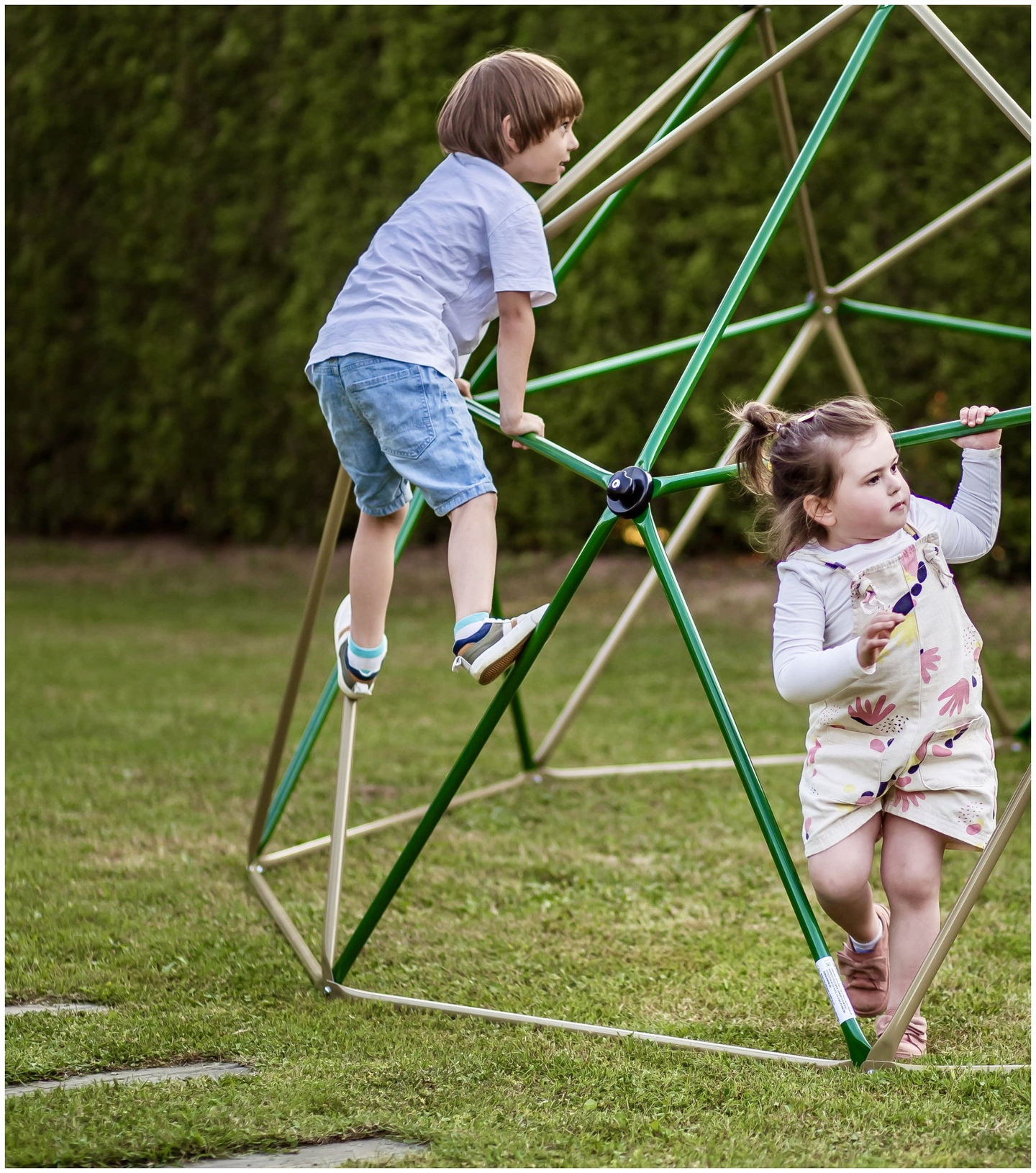 HyperMotion Børneklatrekuppel XXL, Geodome, legeplads i haven, Diameter: 3 m
