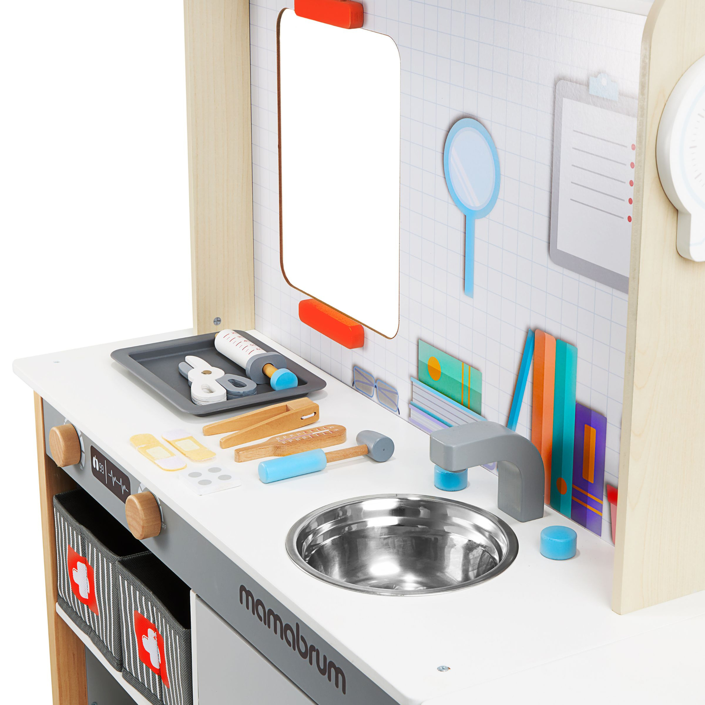 Lægeklinik i træ XXL - lægesæt med tilbehør