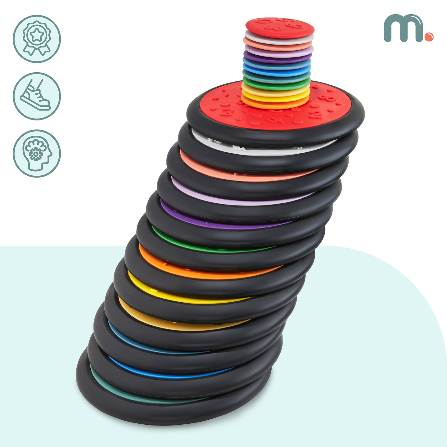 Farverige sanseskiver til børn - 24 stk