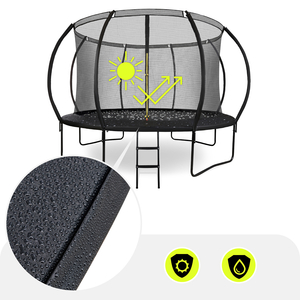 XXL havetrampolin til børn HyperMotion - 366 cm 12FT - med stige og indvendigt net - til hjem og have - 150 kg max.