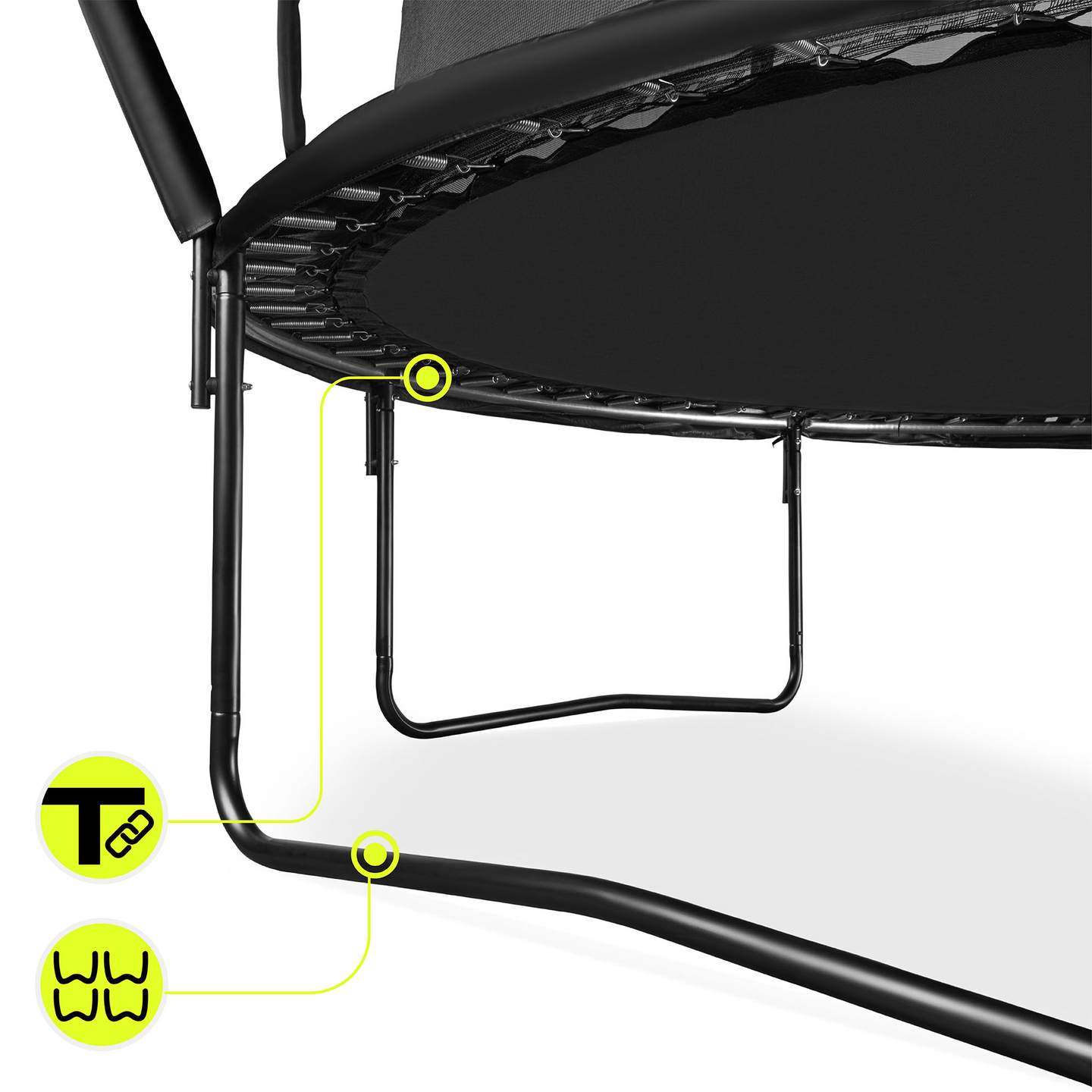 XXL havetrampolin til børn HyperMotion - 366 cm 12FT - med stige og indvendigt net - til hjem og have - 150 kg max.
