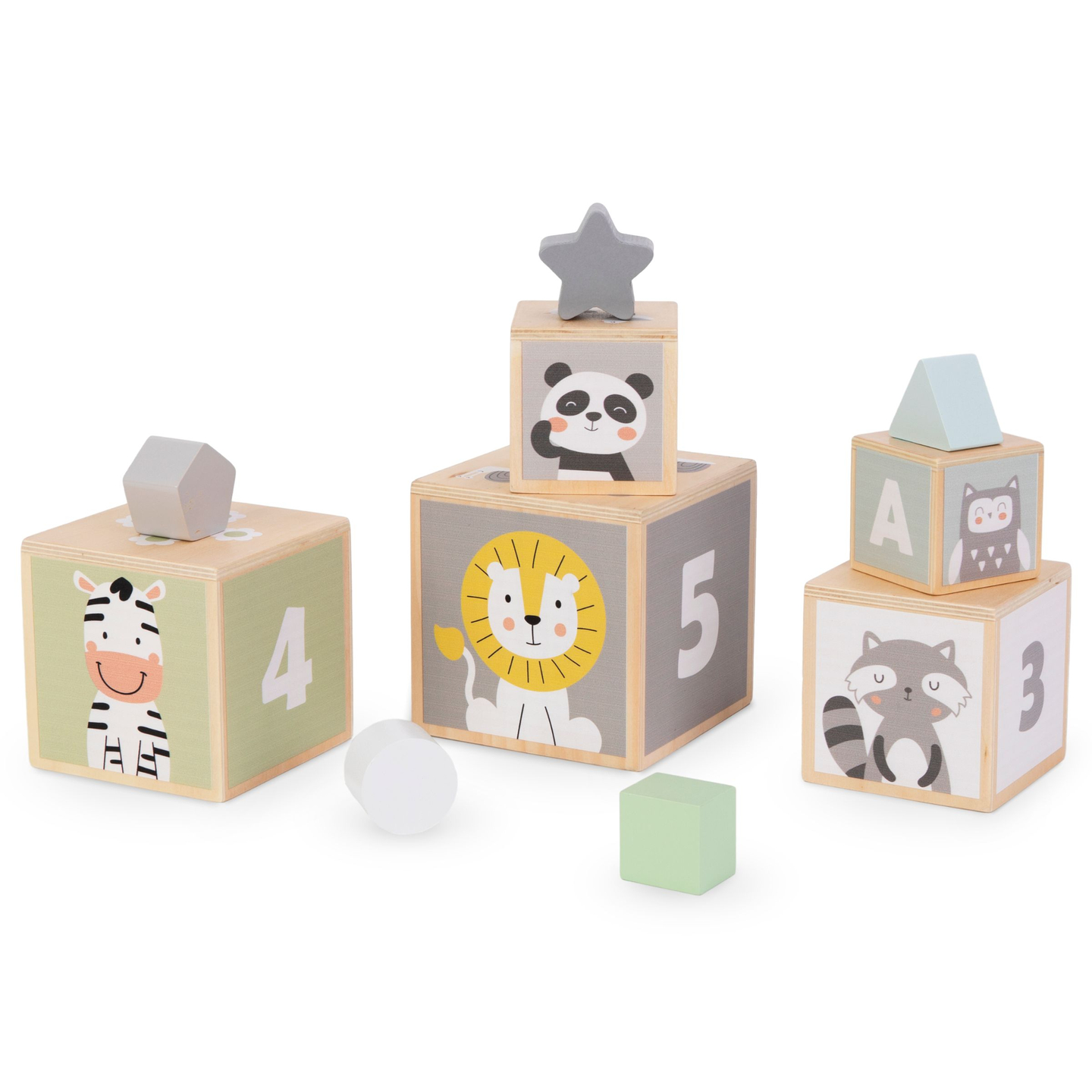 Tårn i træ - formsortering tal alfabet dyr