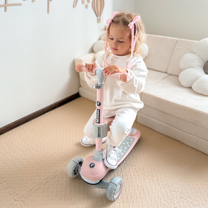 HyperMotion LUMI 3-i-1 balancescooter - oplyst platform og LED-hjul, farve pink