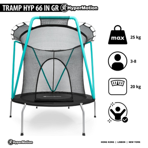 Mint trampolin 167cm med beskyttelsesnet - til børn 3-8 år - til hjem og have