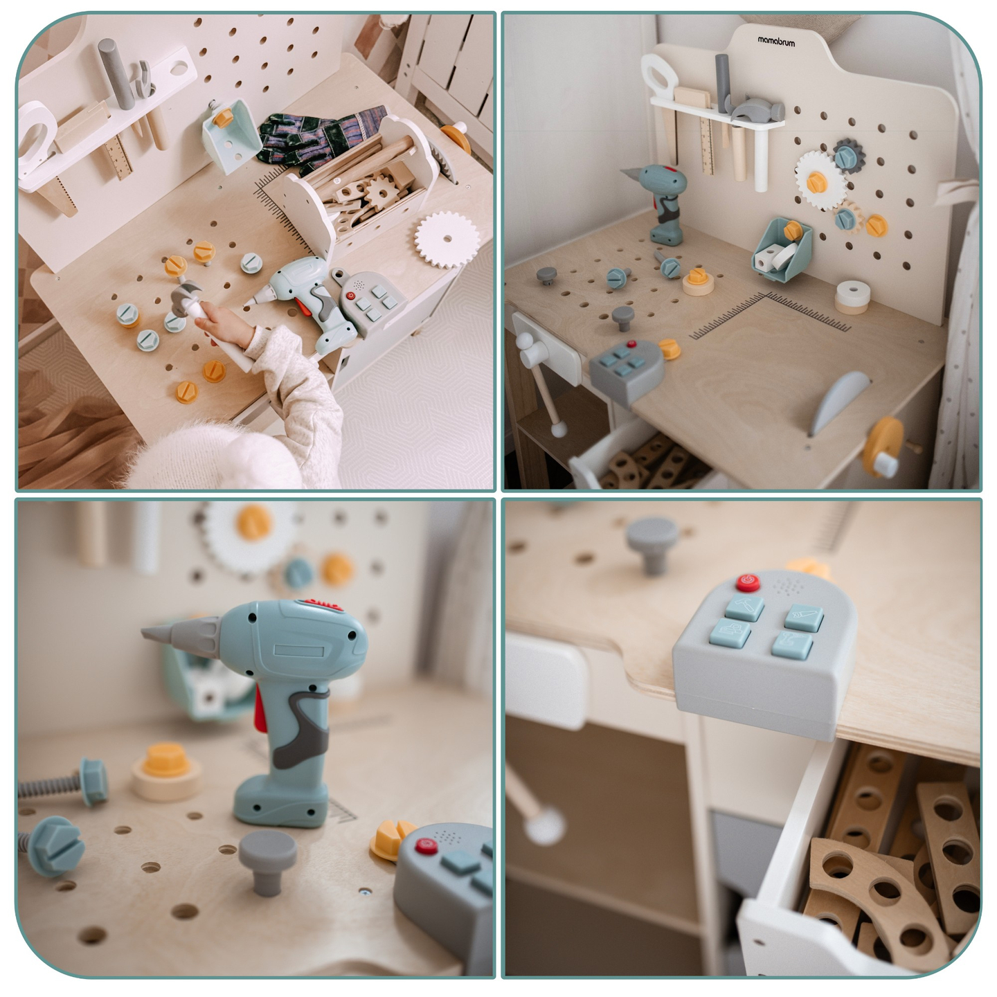 XXL Stort træværksted med værktøj - gør-det-selv-sæt, 74 elementer