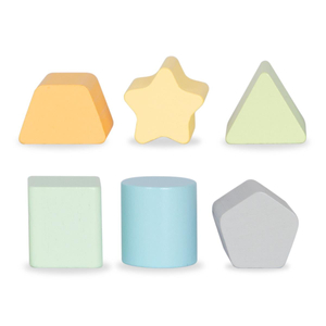 2-i-1 gåvogn i træ med pædagogisk terningfunktion, pink