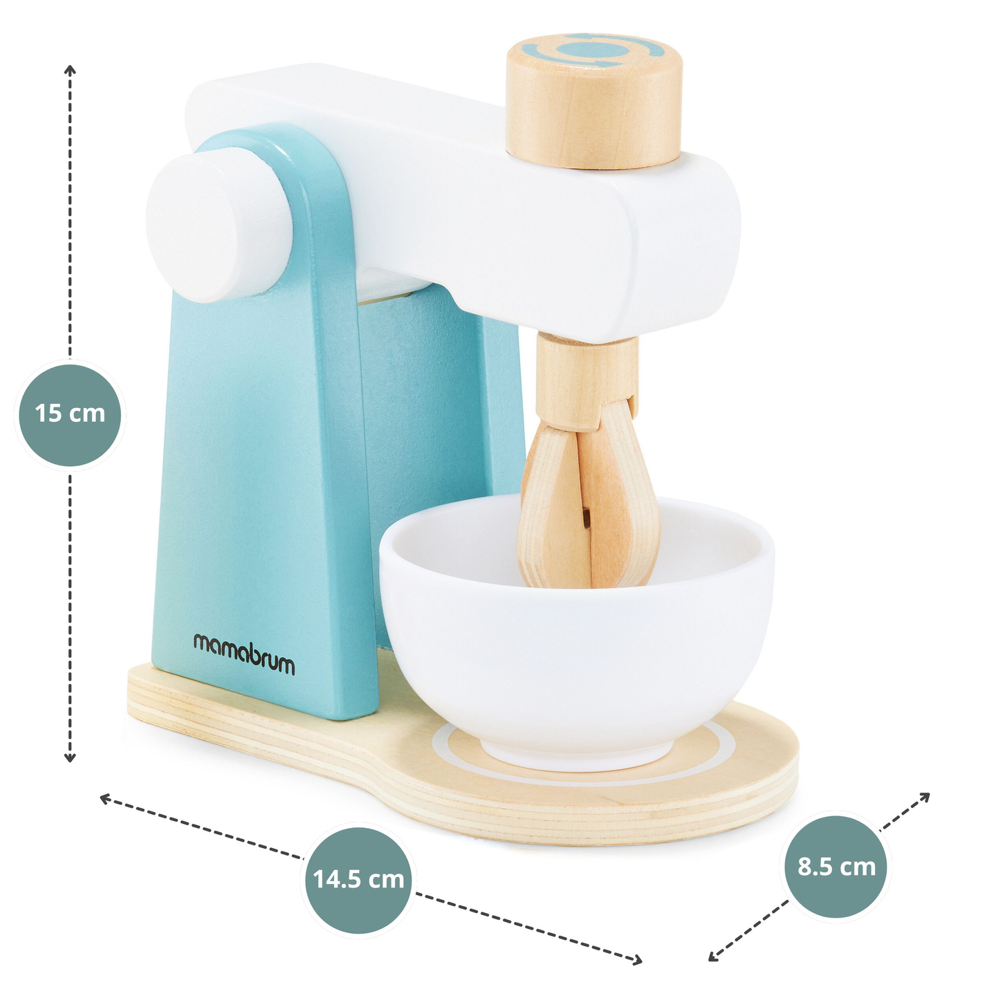 Træblander med tilbehør